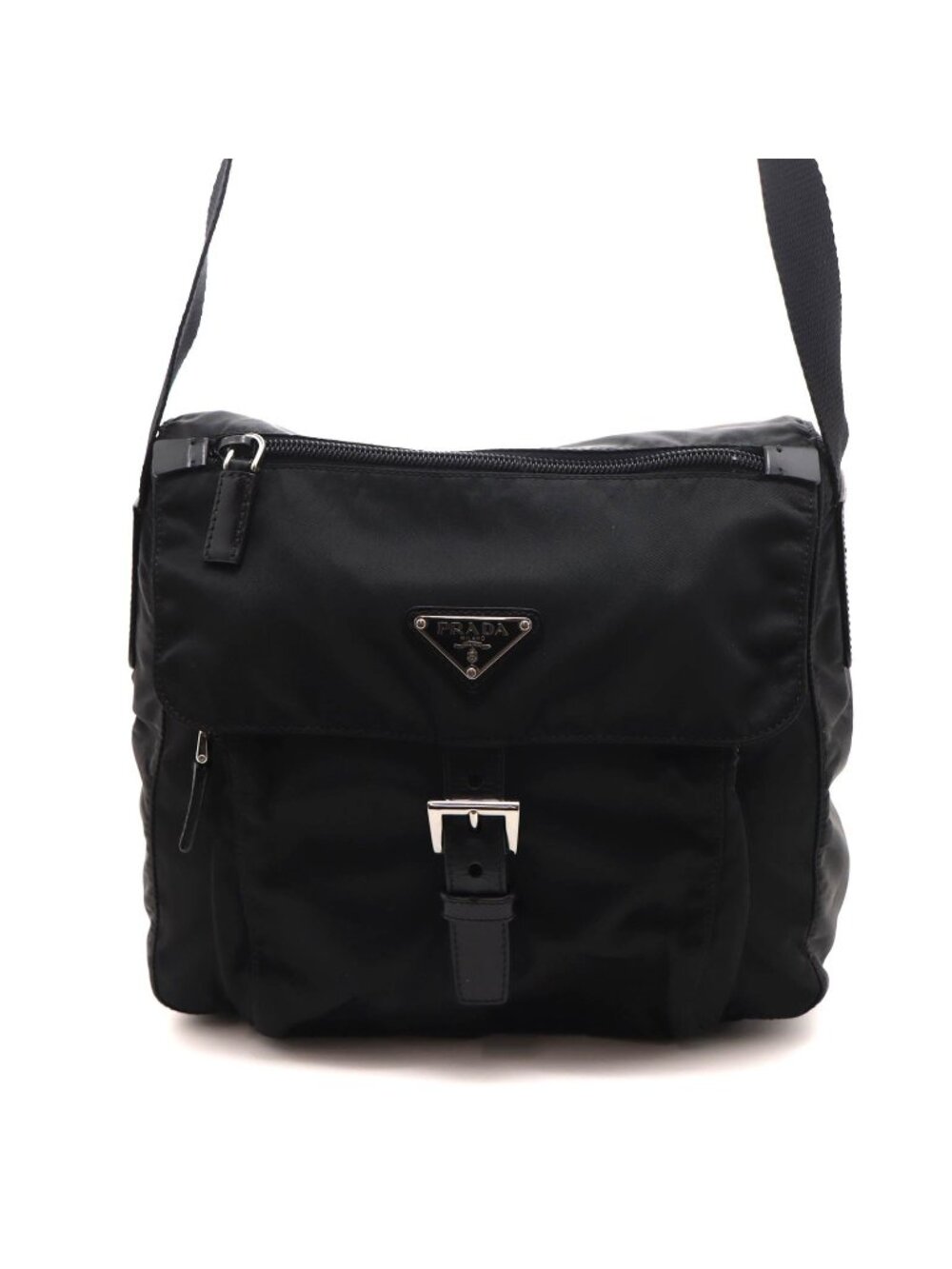 Prada Shoulder Bag Black Nylon Leather